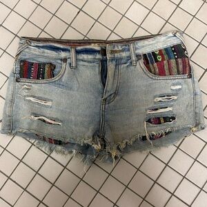 Free People Shorts Sz 27 denim tribal shorts